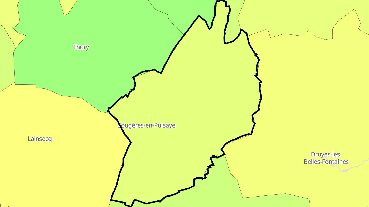 Carte des prix de l'immobilier Sougères-en-Puisaye