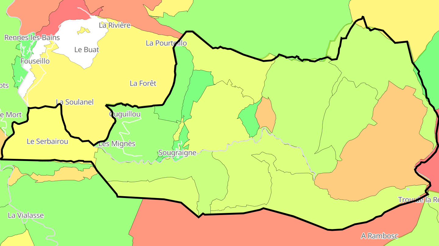 Carte des prix de l'immobilier Sougraigne