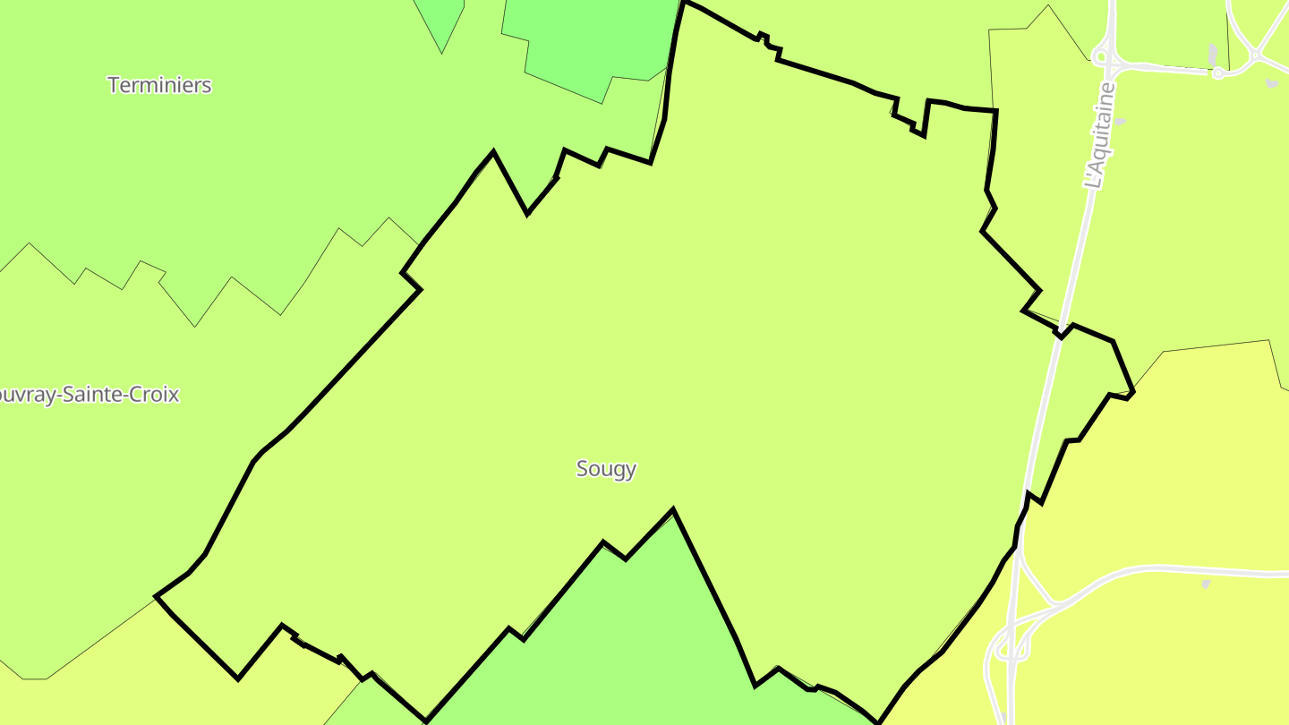 Carte des prix de l'immobilier Sougy