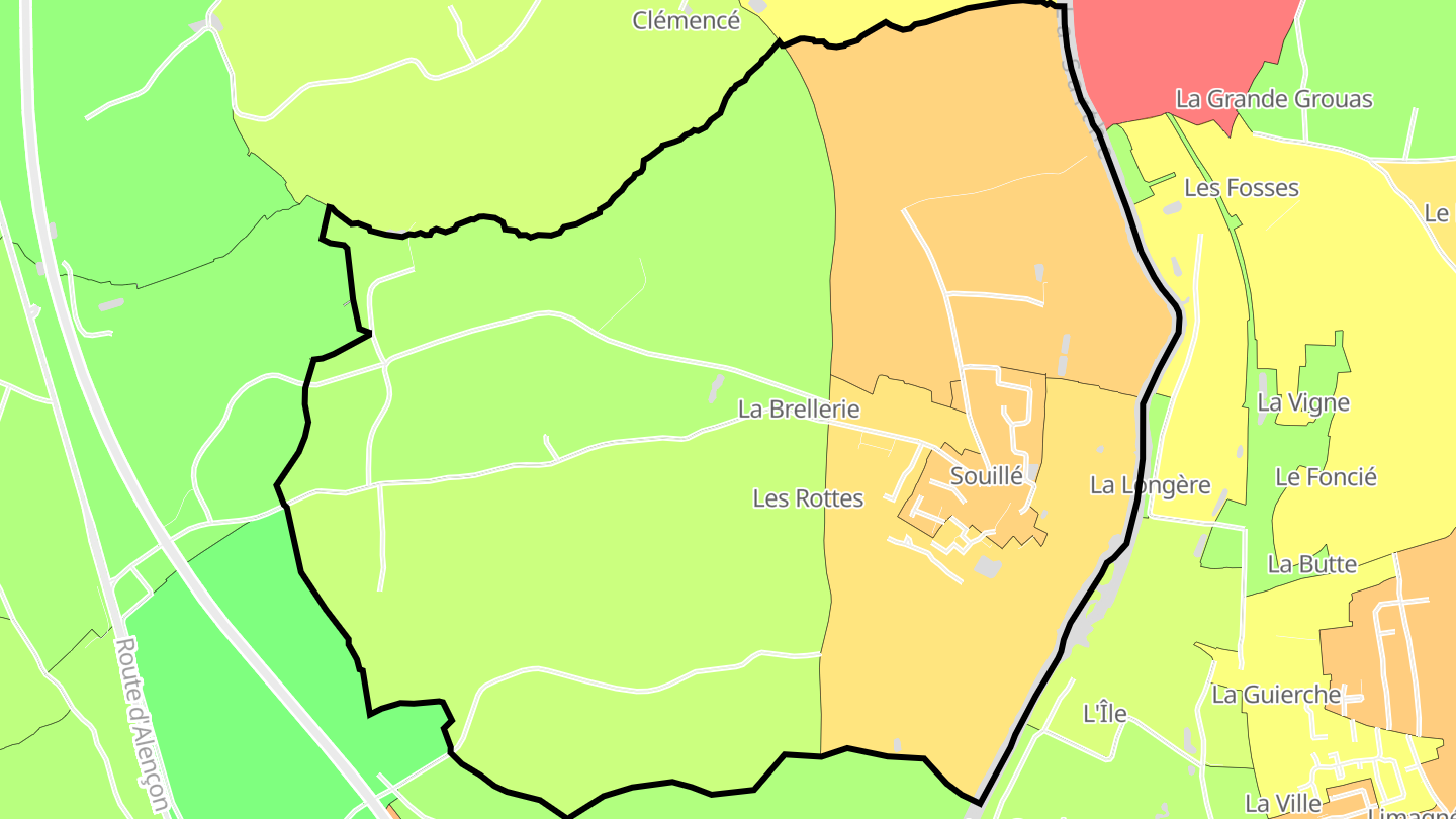 Carte des prix de l'immobilier Souillé