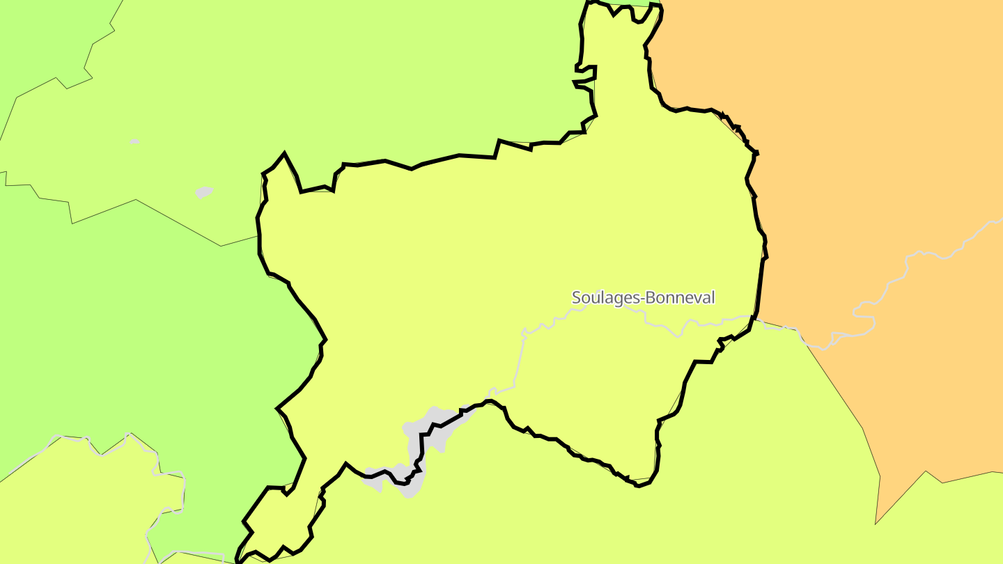 Carte des prix de l'immobilier Soulages-Bonneval