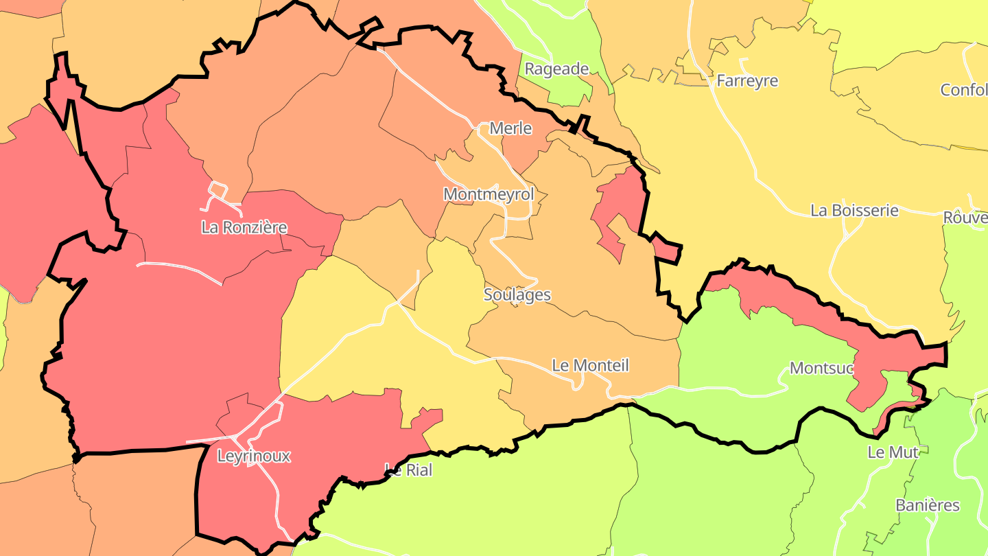 Carte des prix de l'immobilier Soulages