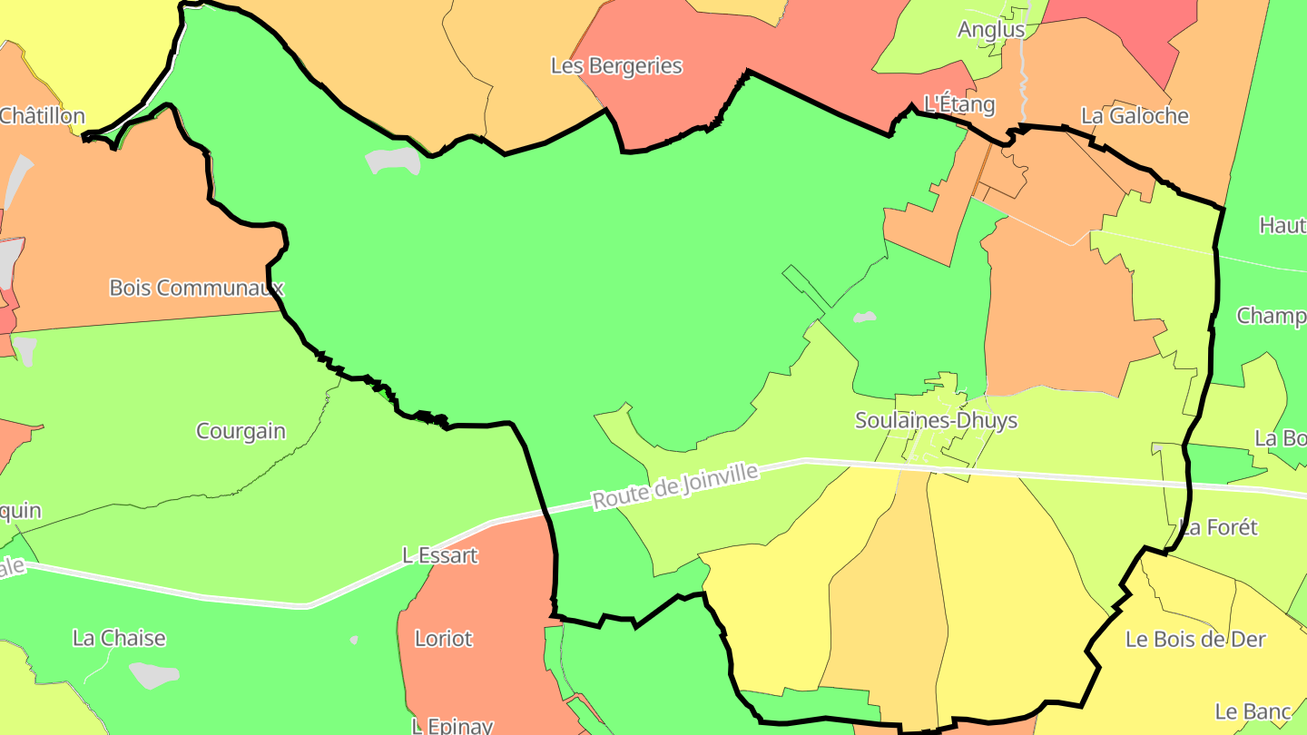 Carte des prix de l'immobilier Soulaines-Dhuys