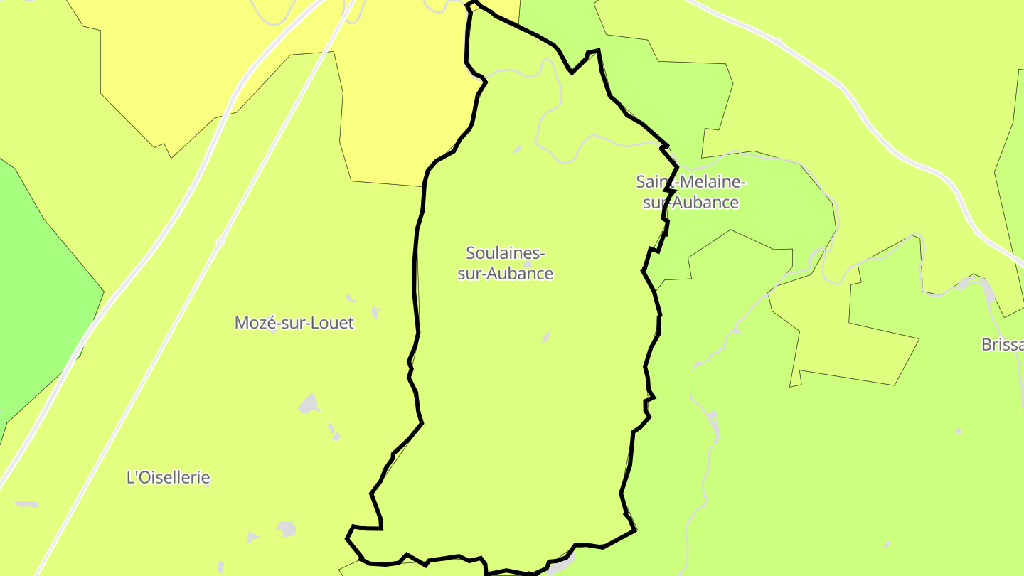 Carte des prix de l'immobilier Soulaines-sur-Aubance