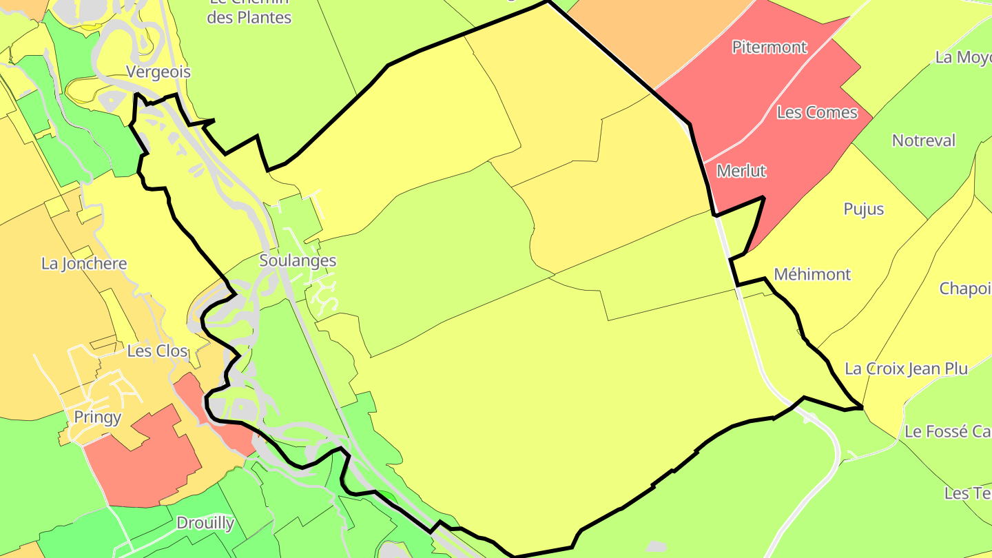 Carte des prix de l'immobilier Soulanges