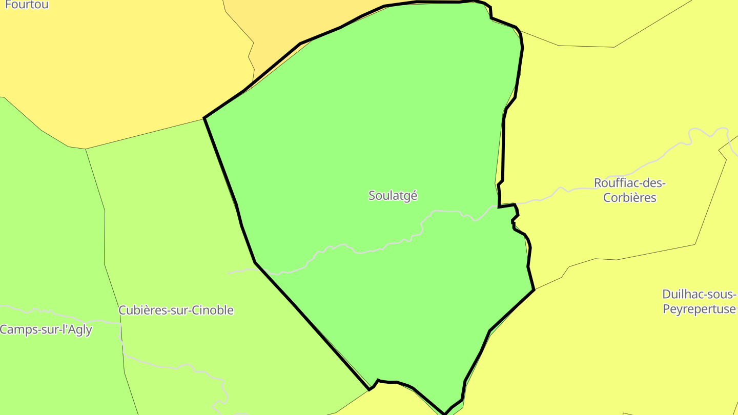 Carte des prix de l'immobilier Soulatgé