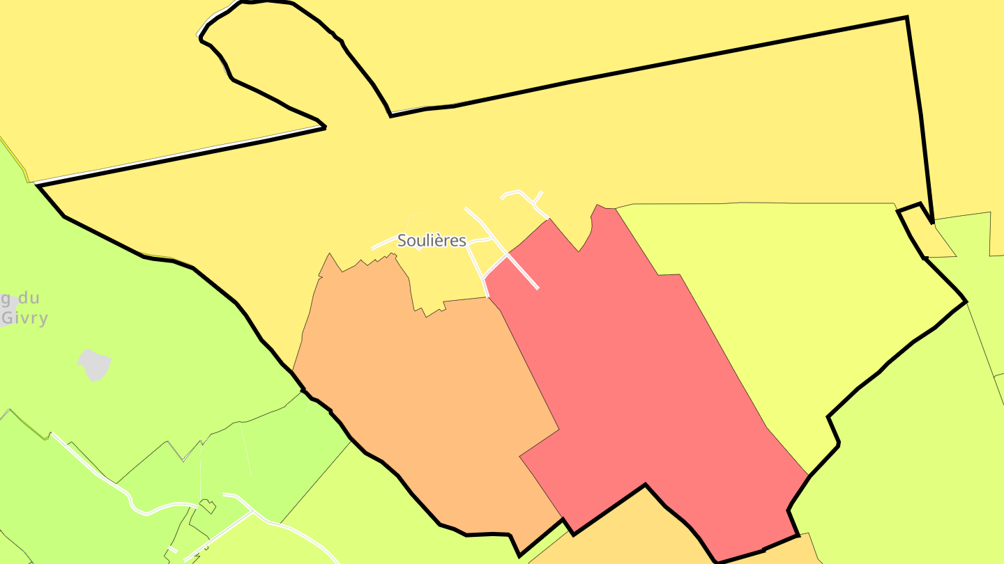 Carte des prix de l'immobilier Soulières
