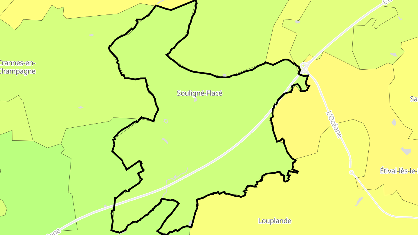 Carte des prix de l'immobilier Souligné-Flacé