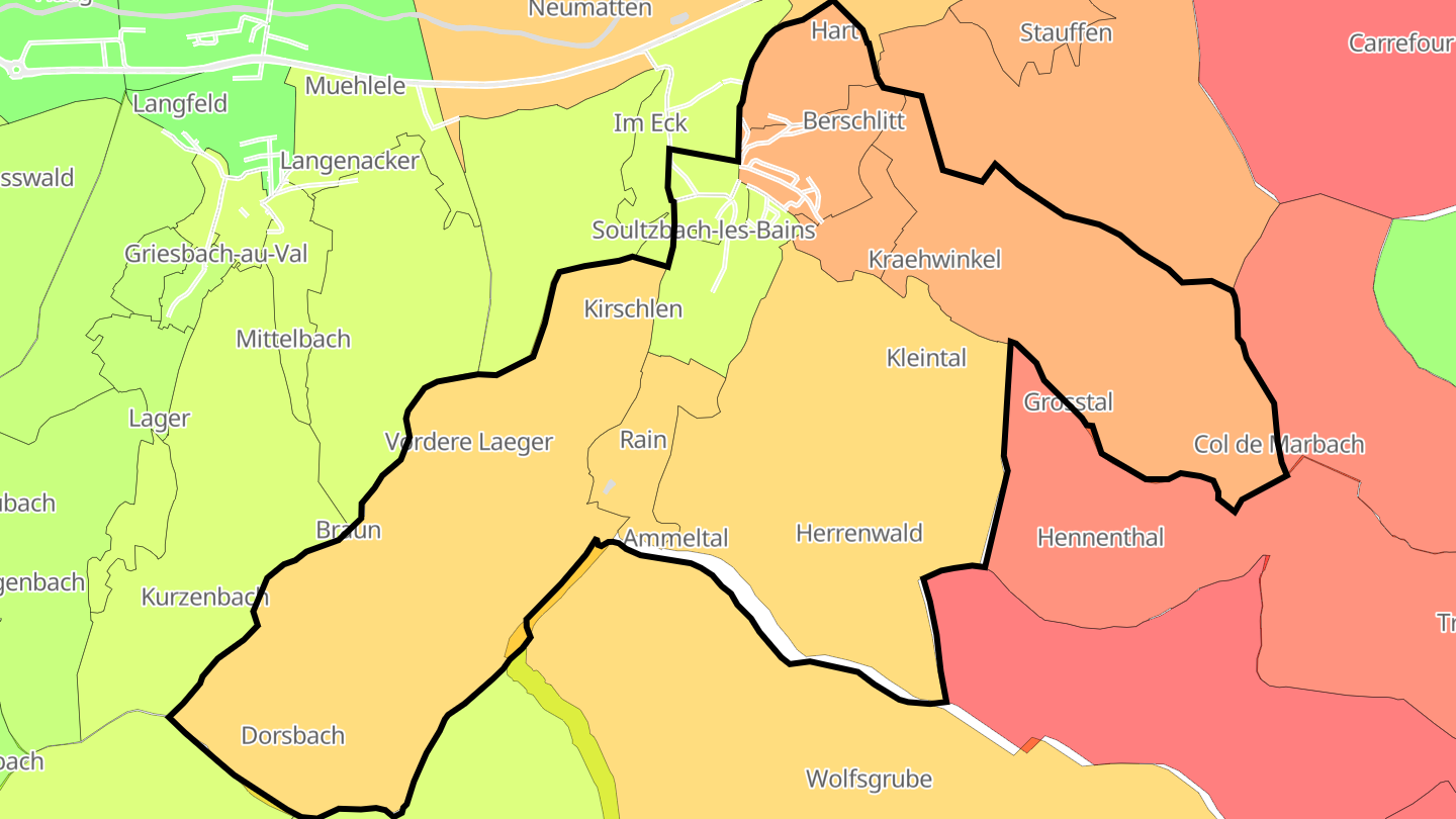 Carte des prix de l'immobilier Soultzbach-les-Bains