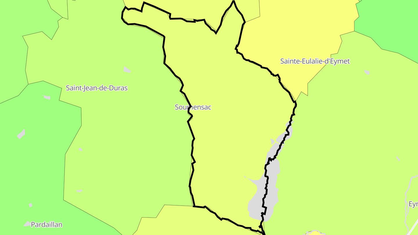 Carte des prix de l'immobilier Soumensac