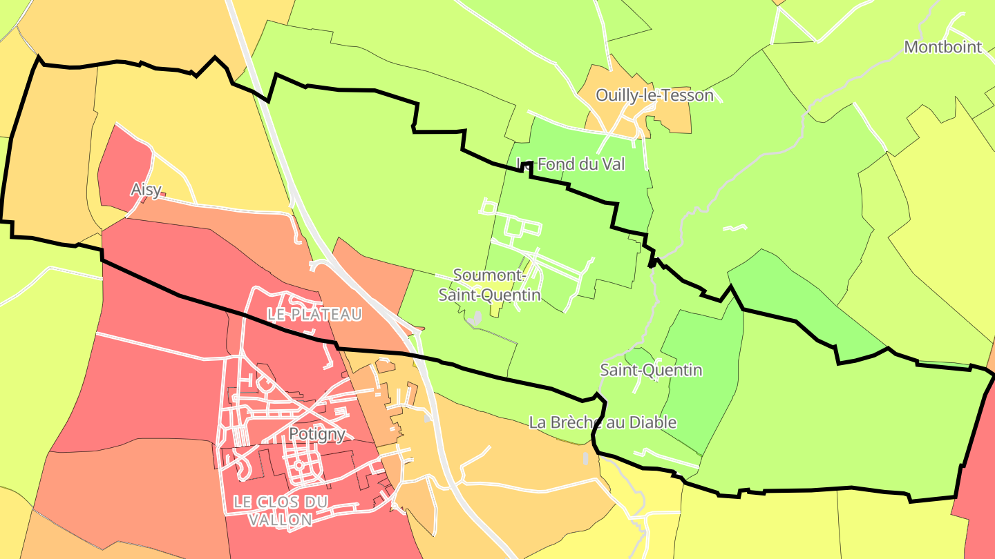 Carte des prix de l'immobilier Soumont-Saint-Quentin