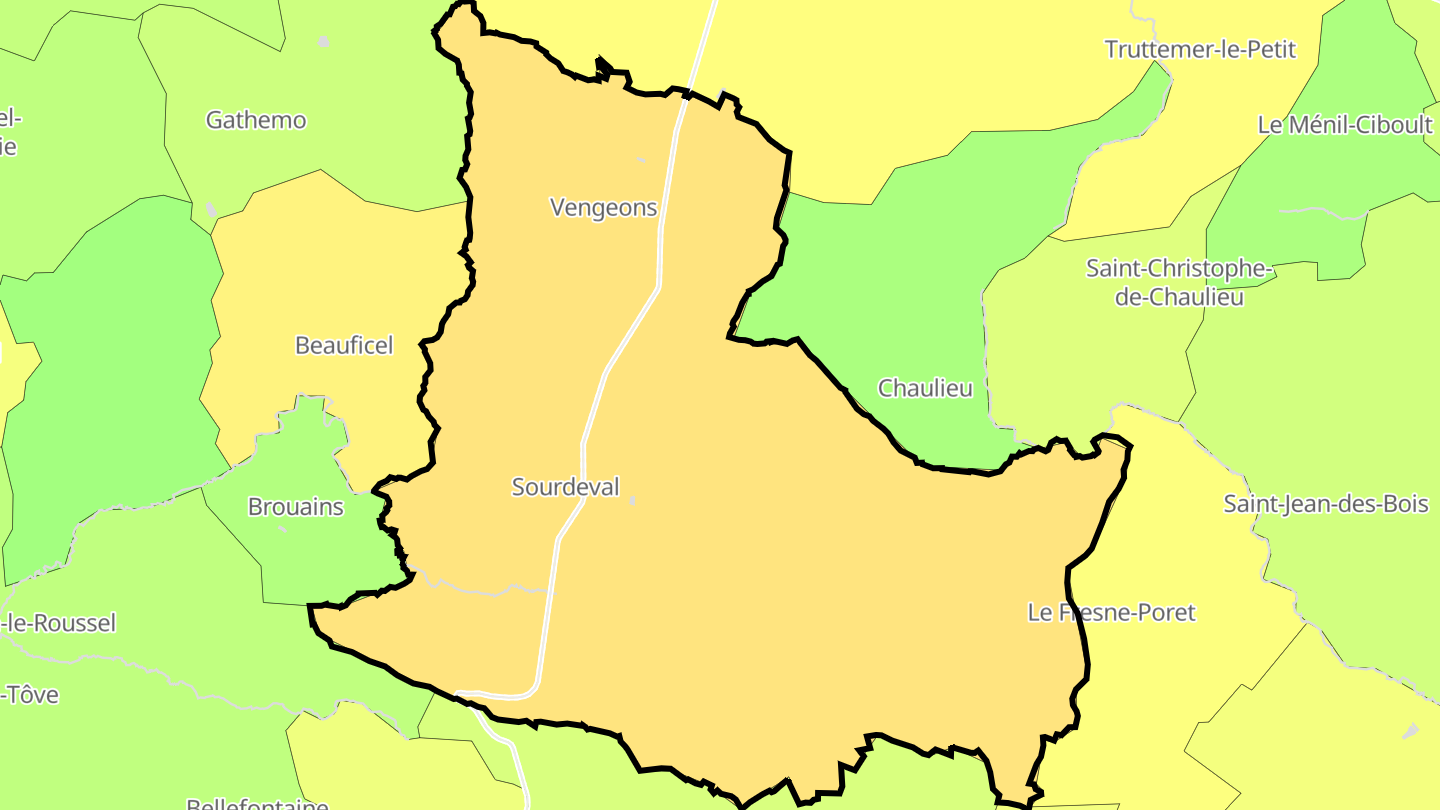 Carte des prix de l'immobilier Sourdeval