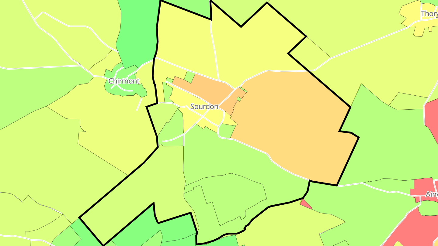 Carte des prix de l'immobilier Sourdon