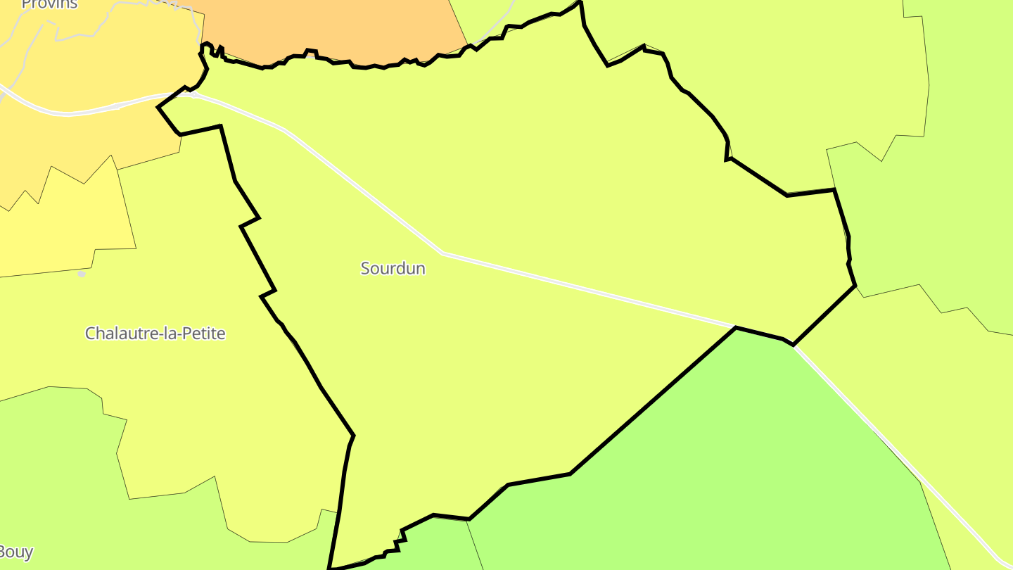 Carte des prix de l'immobilier Sourdun