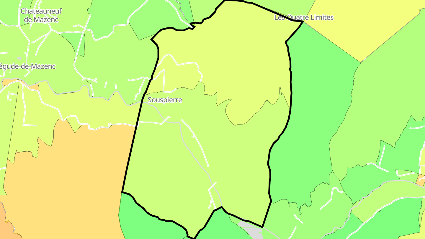 Carte des prix de l'immobilier Souspierre