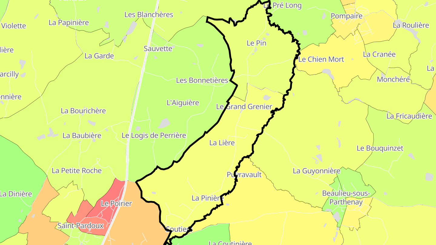 Carte des prix de l'immobilier Soutiers