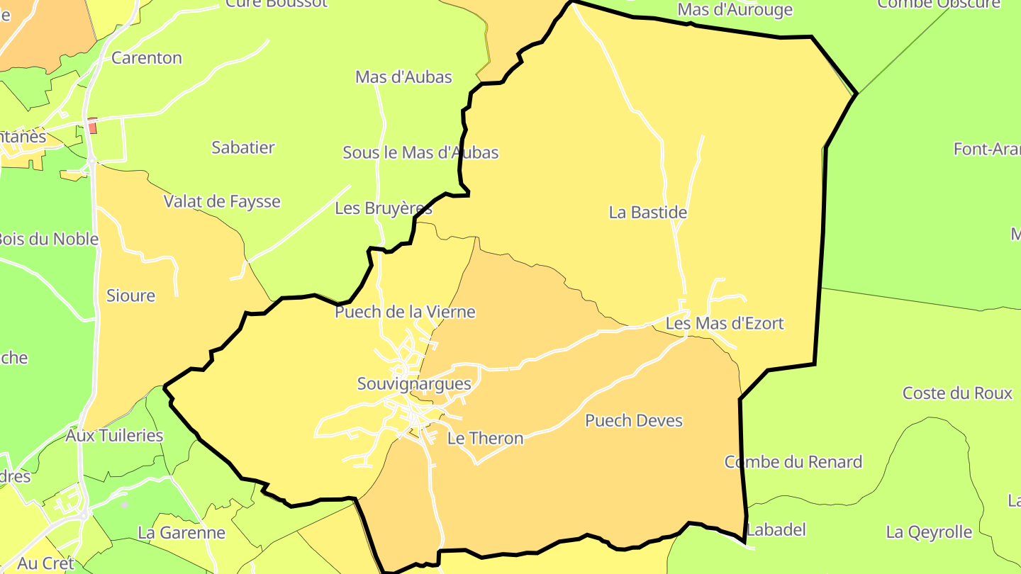 Carte des prix de l'immobilier Souvignargues