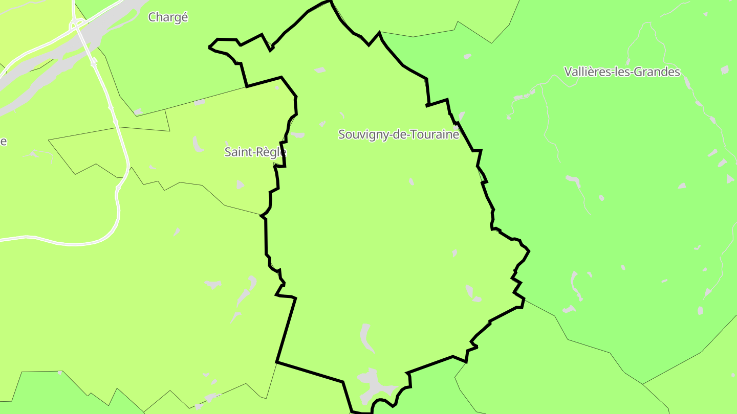Carte des prix de l'immobilier Souvigny-de-Touraine