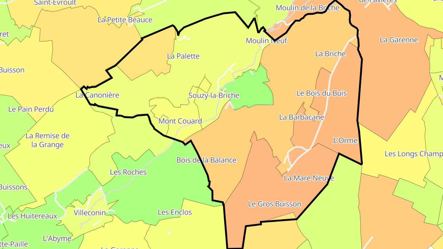 Carte des prix de l'immobilier Souzy-la-Briche