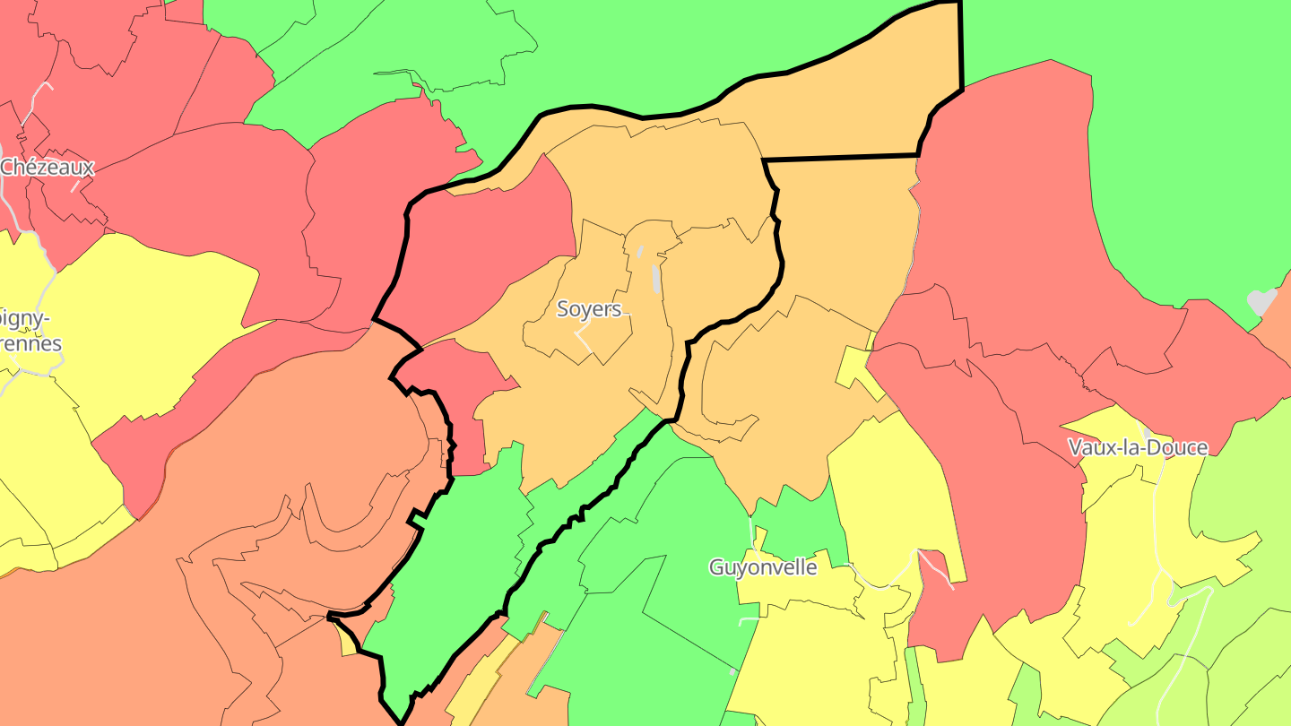 Carte des prix de l'immobilier Soyers