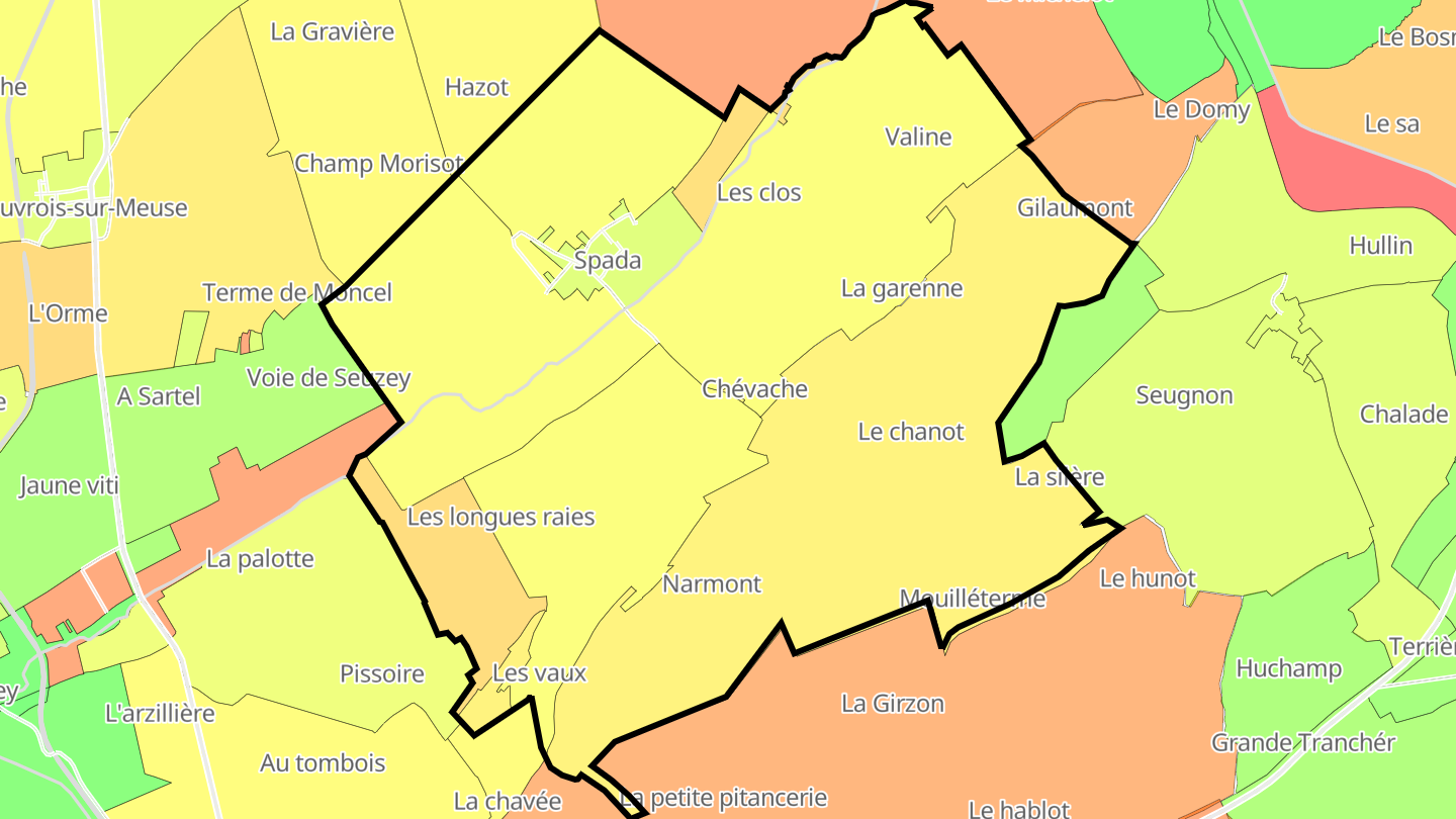 Carte des prix de l'immobilier Spada