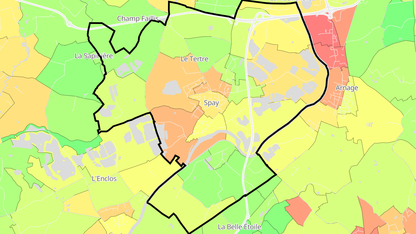 Carte des prix de l'immobilier Spay