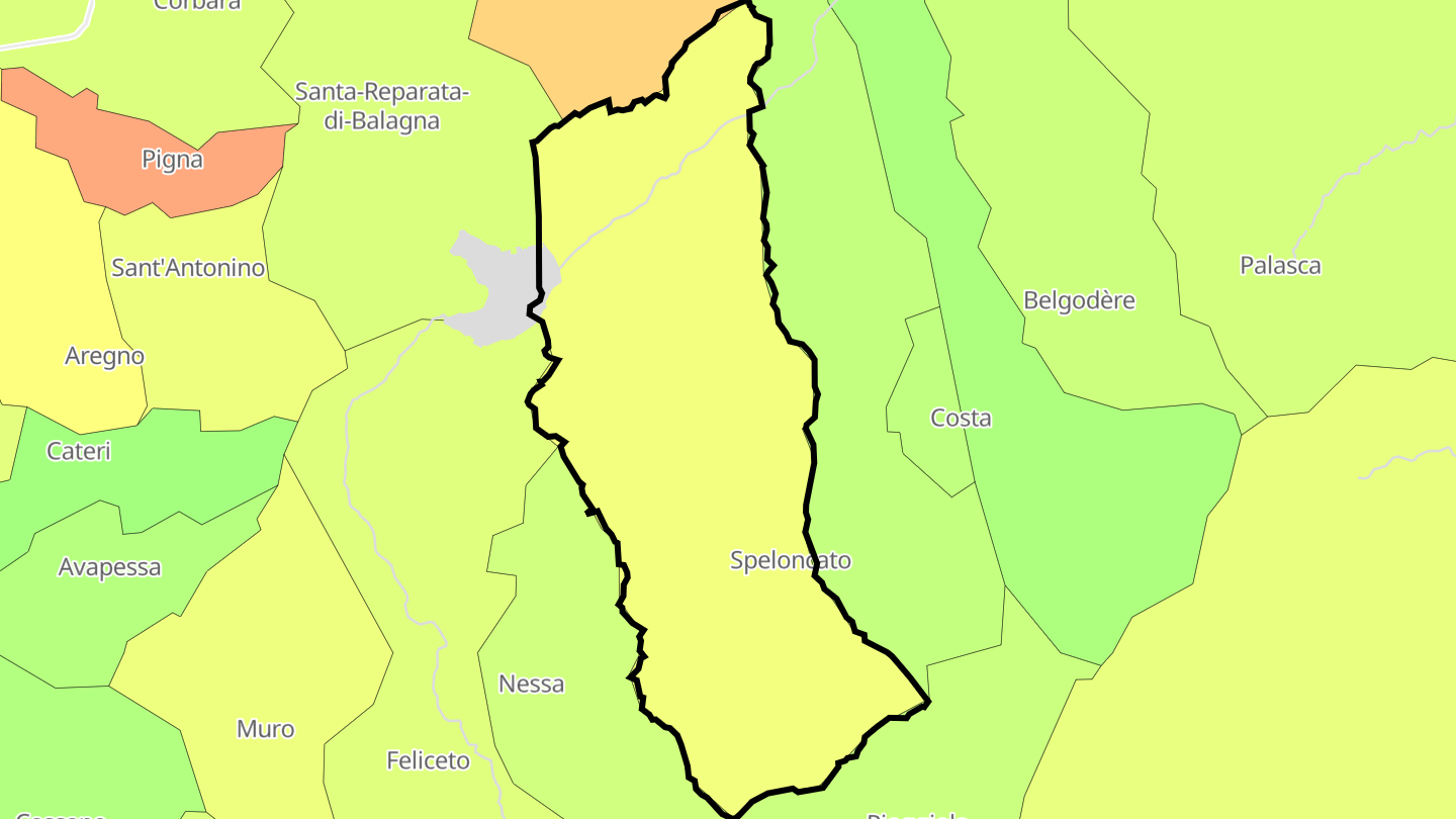 Carte des prix de l'immobilier Speloncato