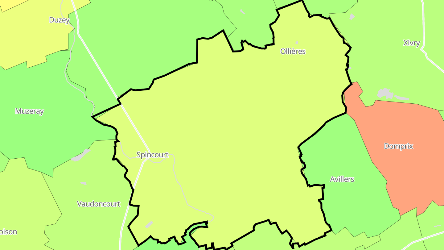 Carte des prix de l'immobilier Spincourt