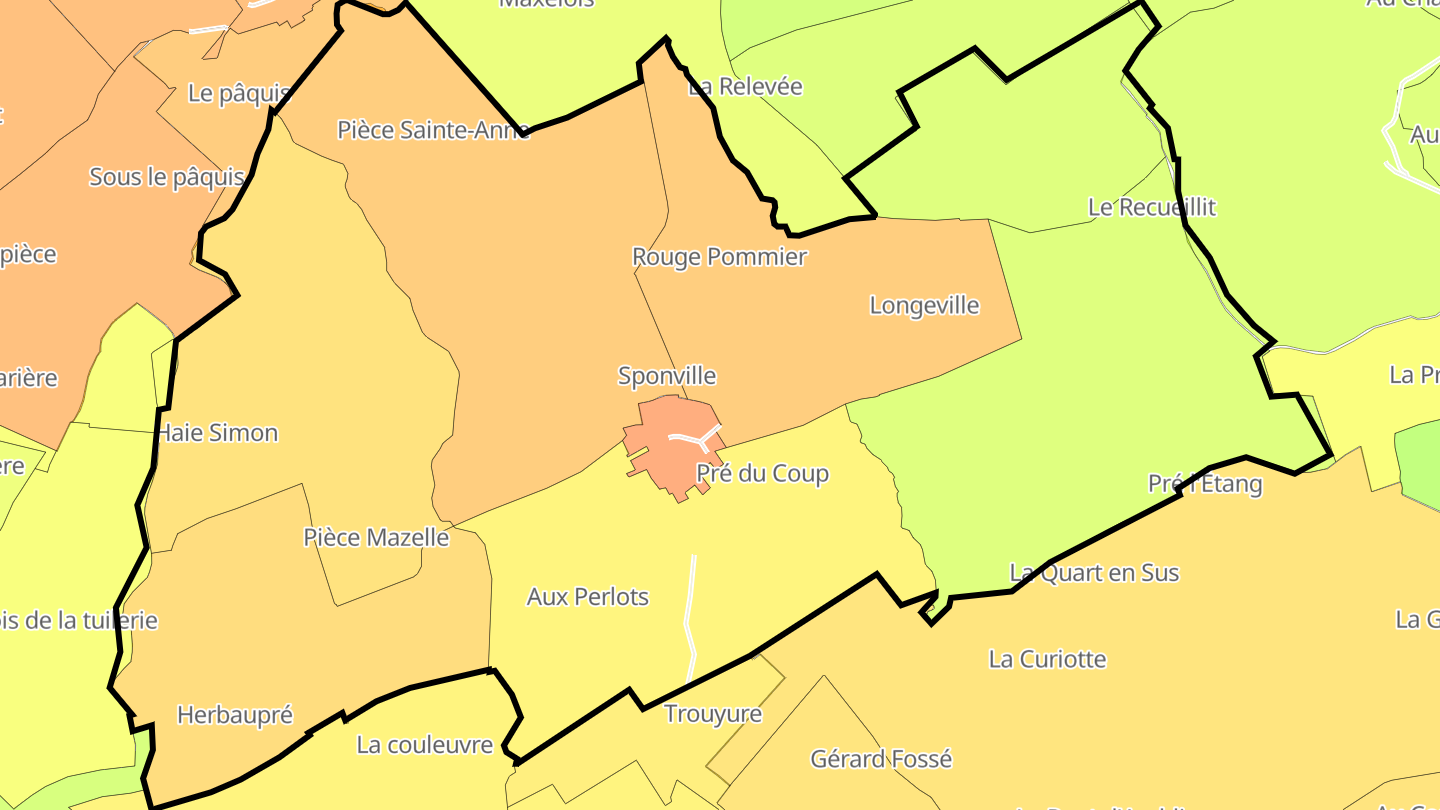 Carte des prix de l'immobilier Sponville