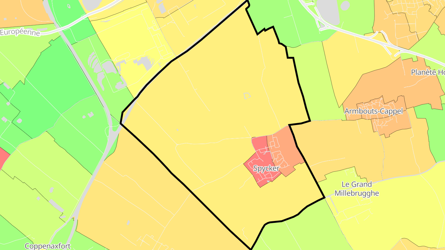 Carte des prix de l'immobilier Spycker