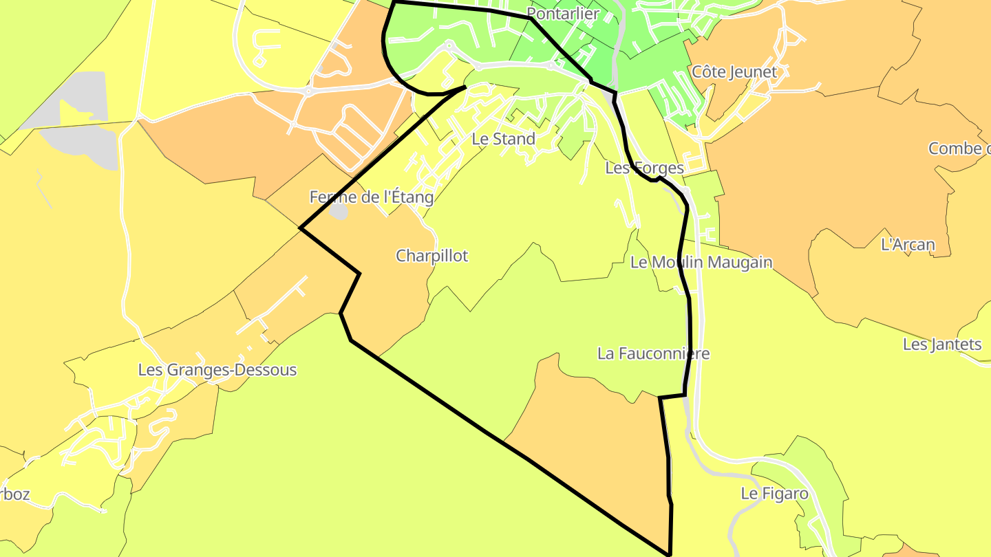 Carte des prix de l'immobilier Stand-Chirvaux-Gare
