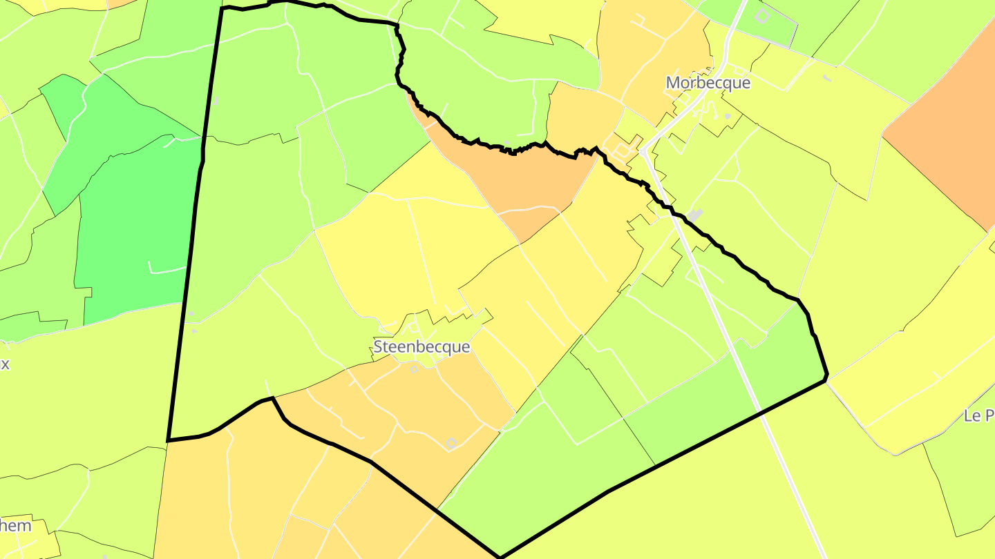Carte des prix de l'immobilier Steenbecque