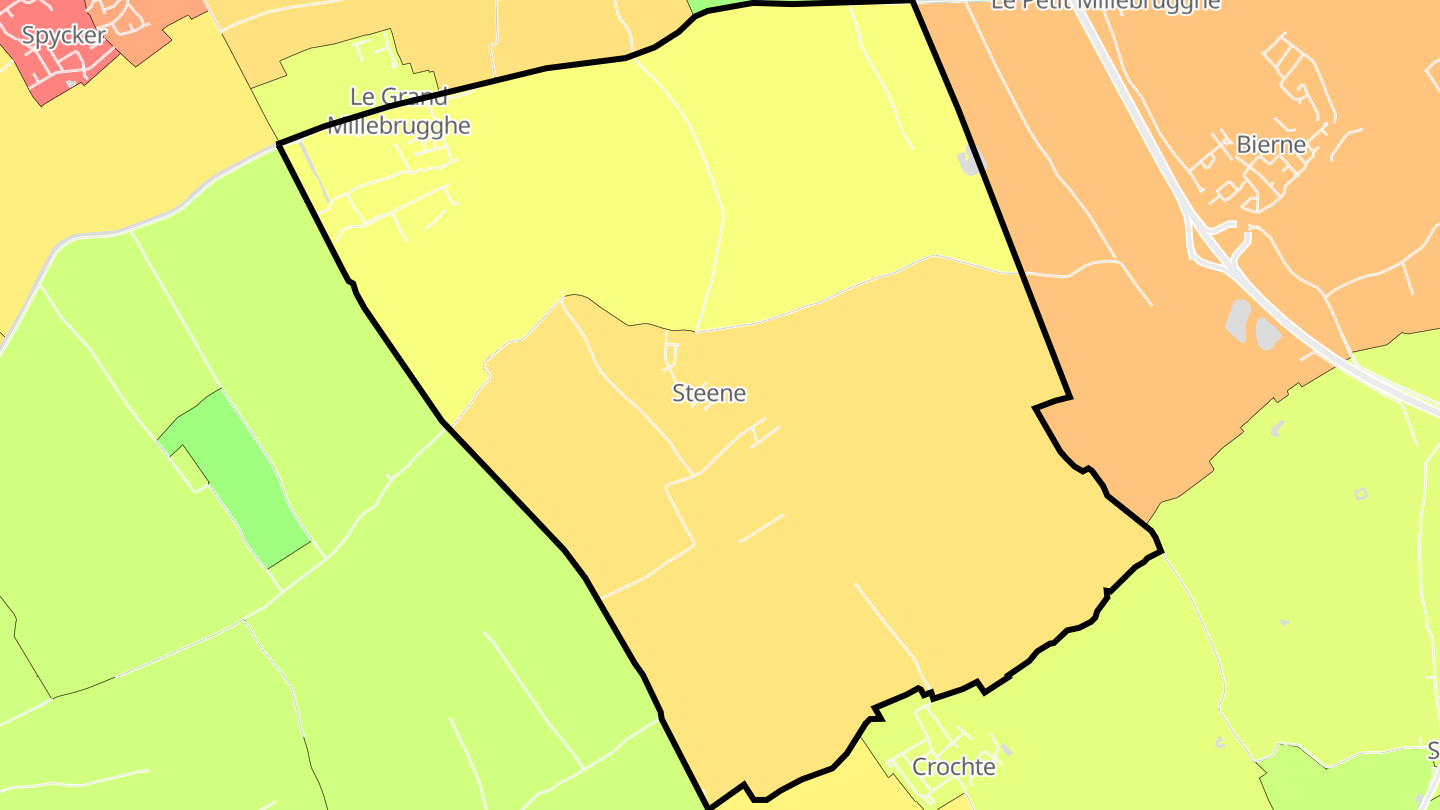 Carte des prix de l'immobilier Steene
