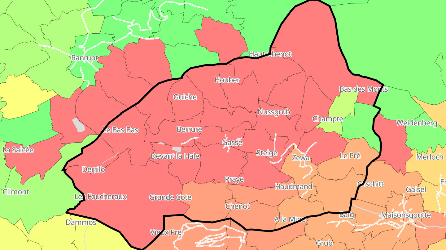 Carte des prix de l'immobilier Steige