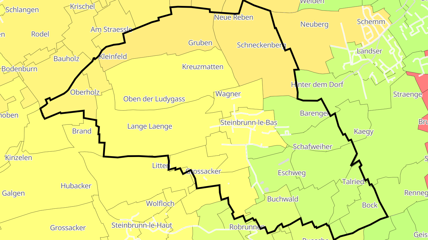 Carte des prix de l'immobilier Steinbrunn-le-Bas