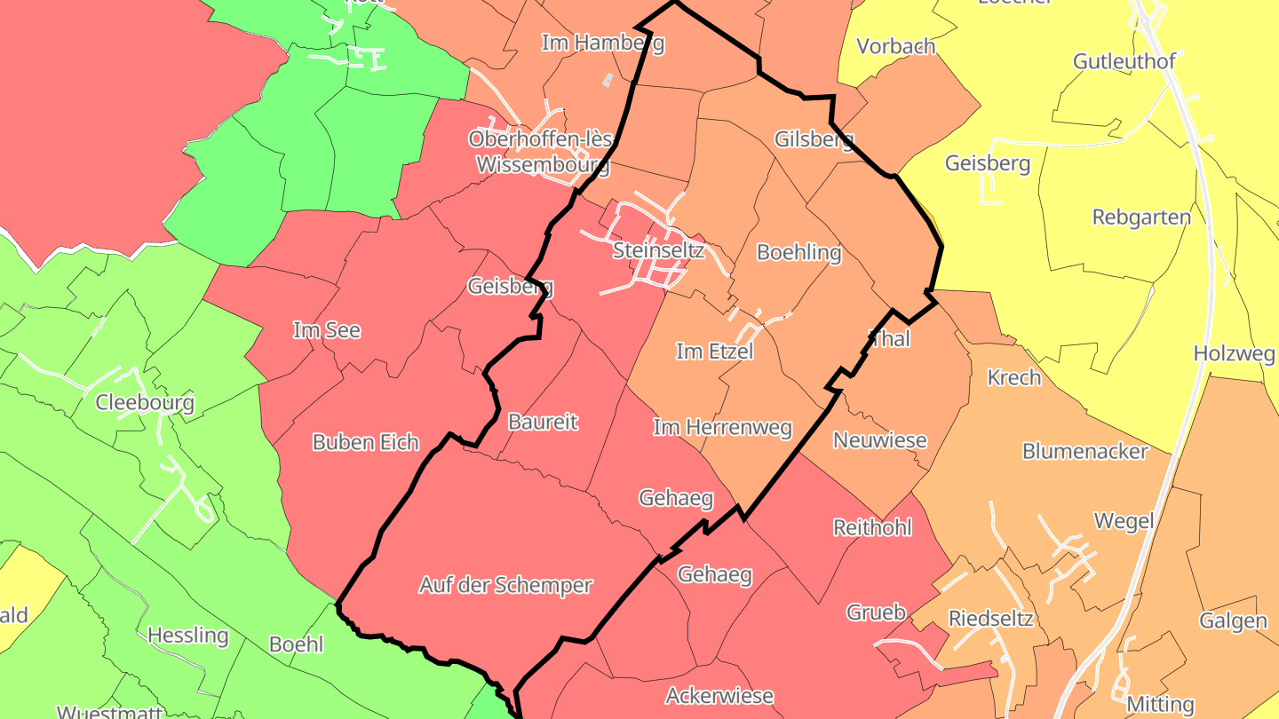 Carte des prix de l'immobilier Steinseltz
