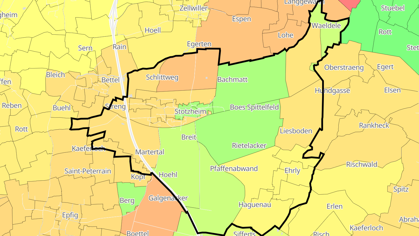 Carte des prix de l'immobilier Stotzheim