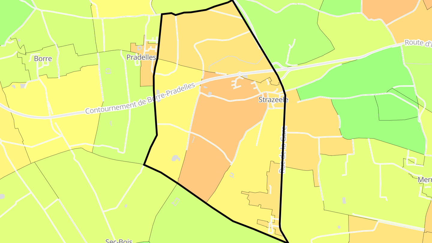 Carte des prix de l'immobilier Strazeele