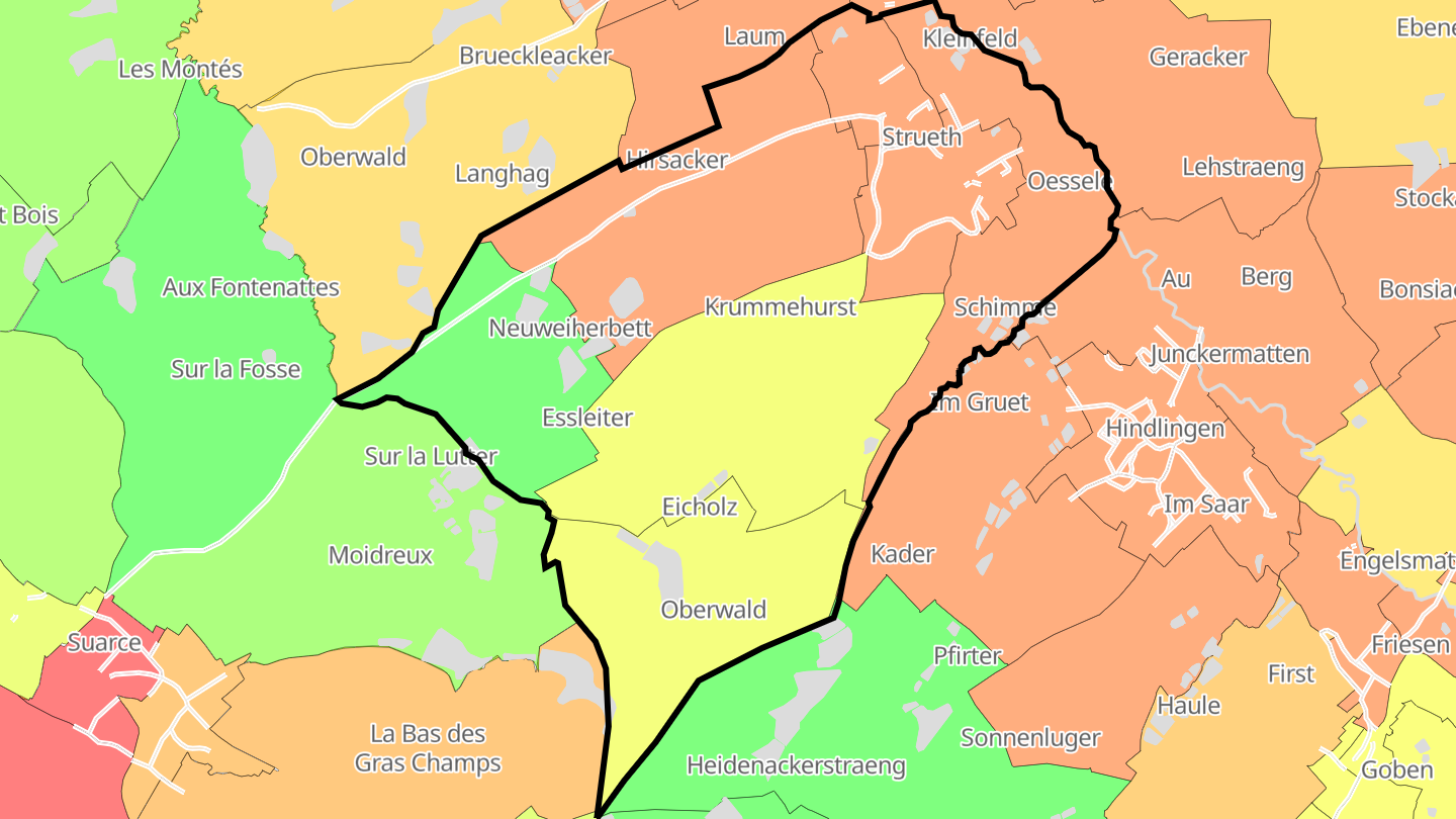 Carte des prix de l'immobilier Strueth