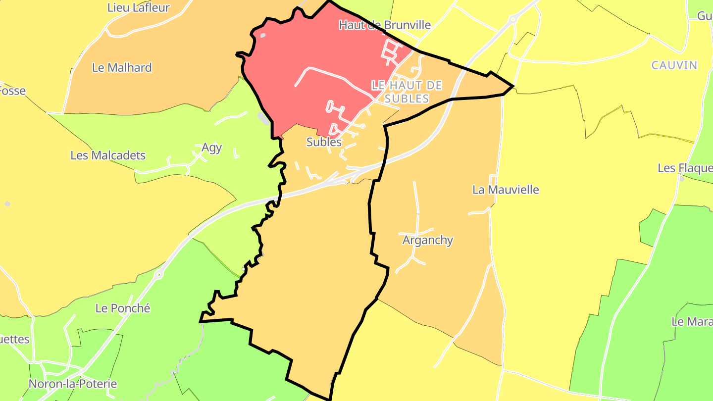Carte des prix de l'immobilier Subles