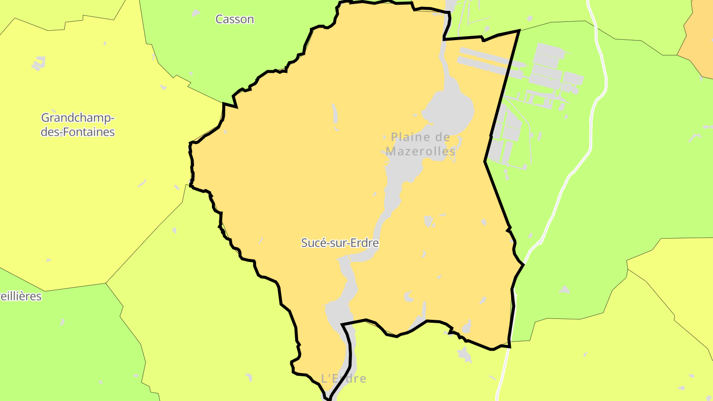 Carte des prix de l'immobilier Sucé-sur-Erdre