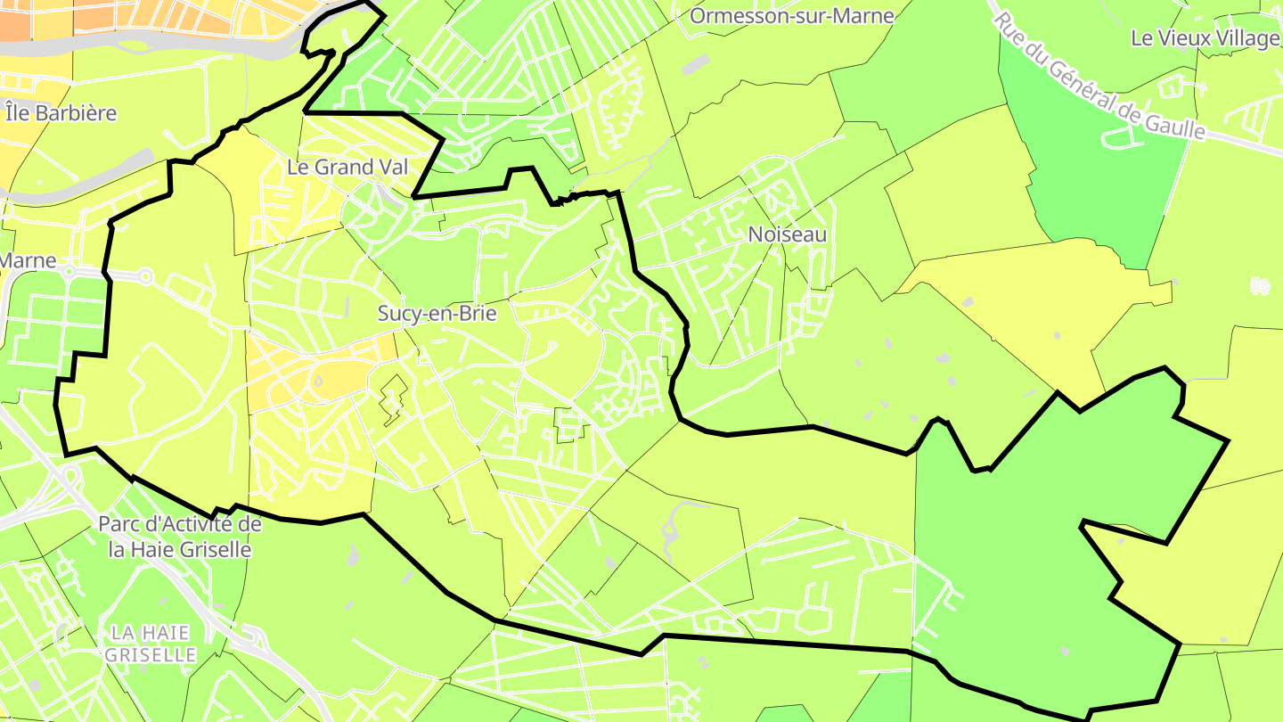 Carte des prix de l'immobilier Sucy-en-Brie
