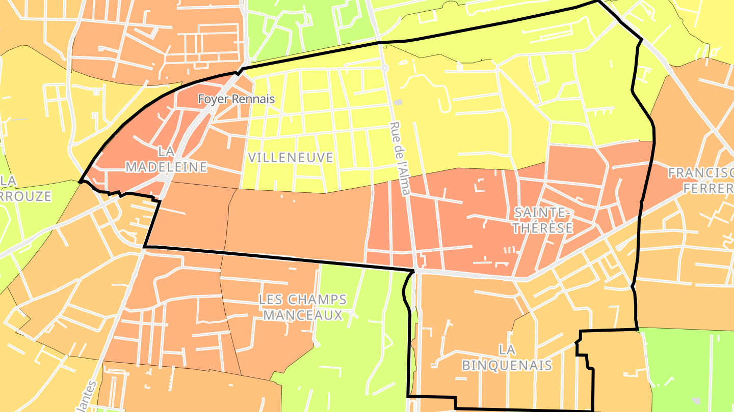 Carte des prix de l'immobilier Sud-Gare