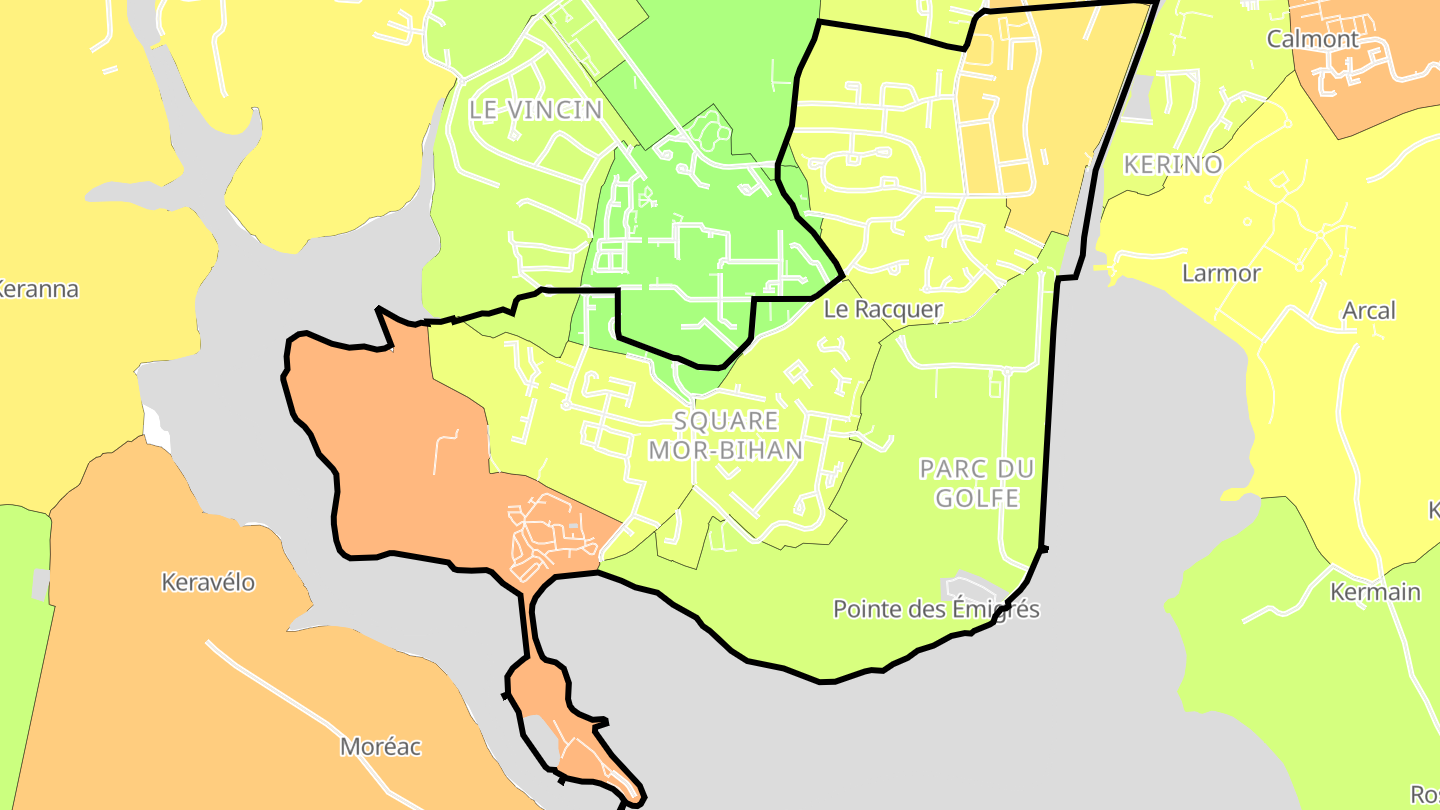 Carte des prix de l'immobilier Sud-Ouest - Conleau