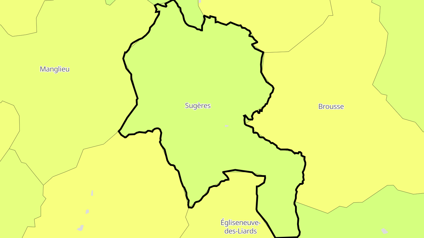 Carte des prix de l'immobilier Sugères
