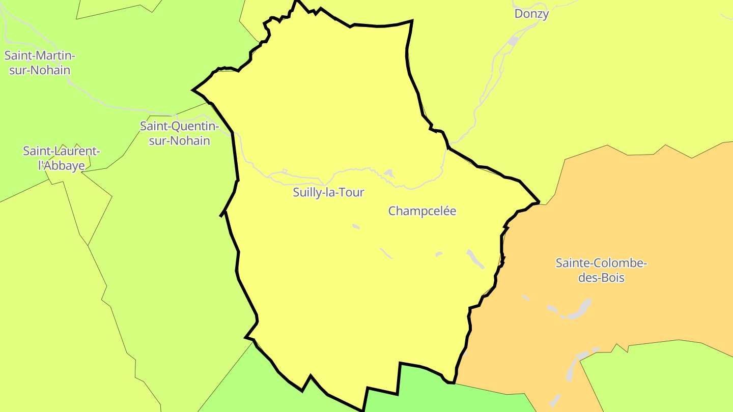 Carte des prix de l'immobilier Suilly-la-Tour