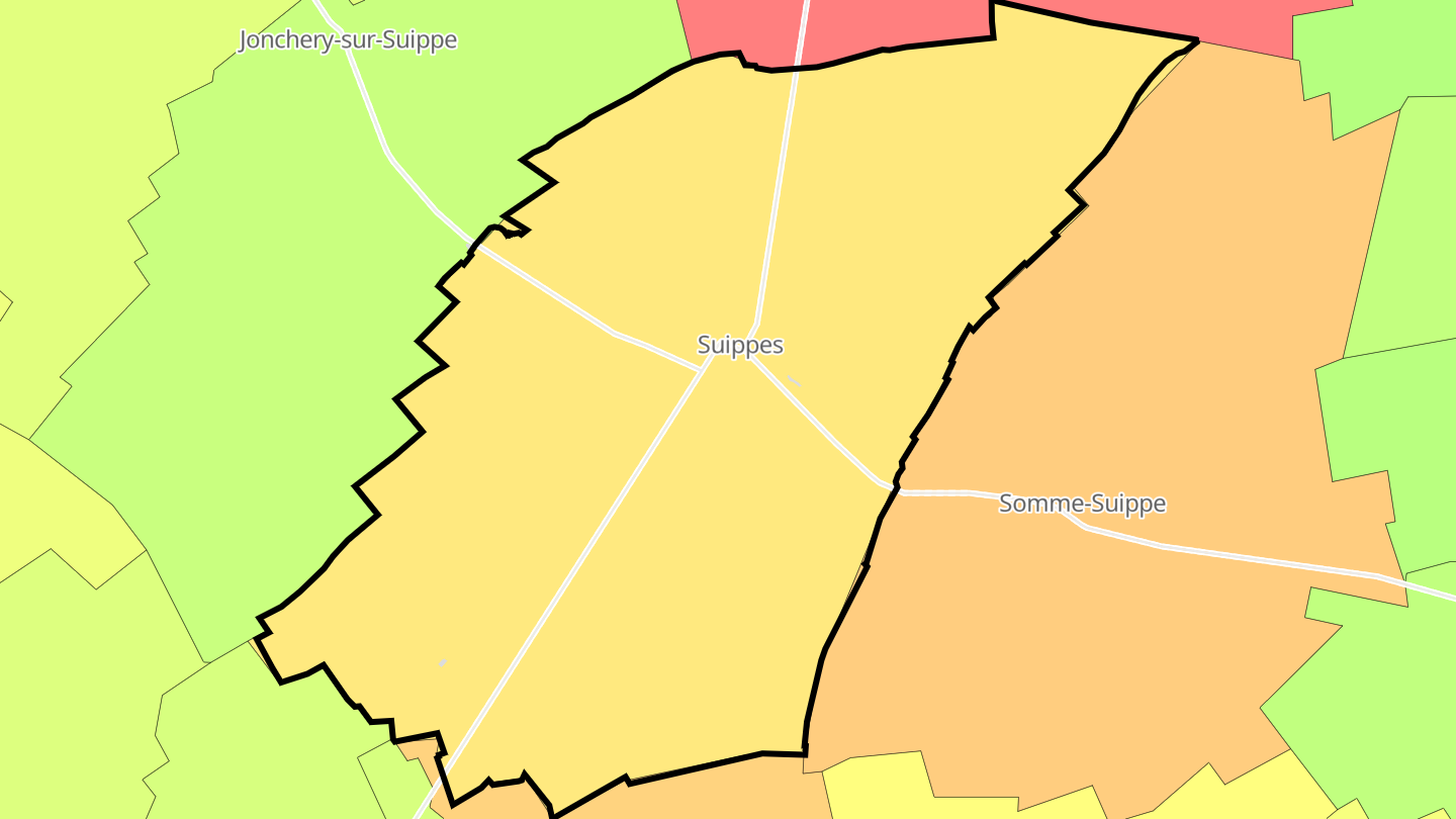 Carte des prix de l'immobilier Suippes