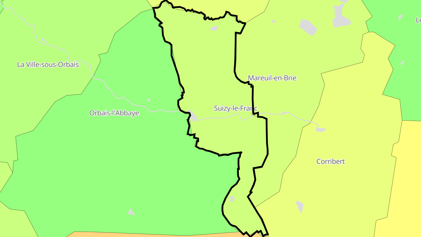 Carte des prix de l'immobilier Suizy-le-Franc