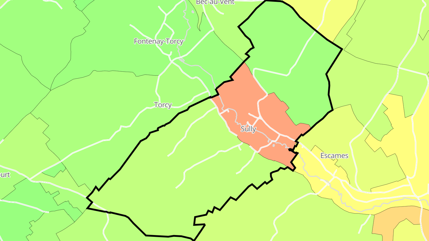 Carte des prix de l'immobilier Sully