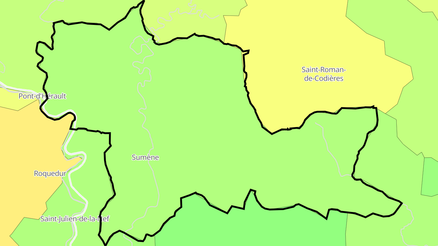 Carte des prix de l'immobilier Sumène